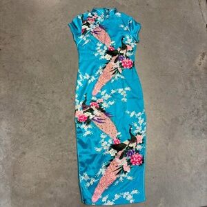 The Peacock Blue Chinese Dress